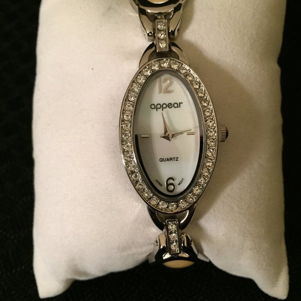 Appear Silver Tone Crystal & Stone Ladies Watch - New